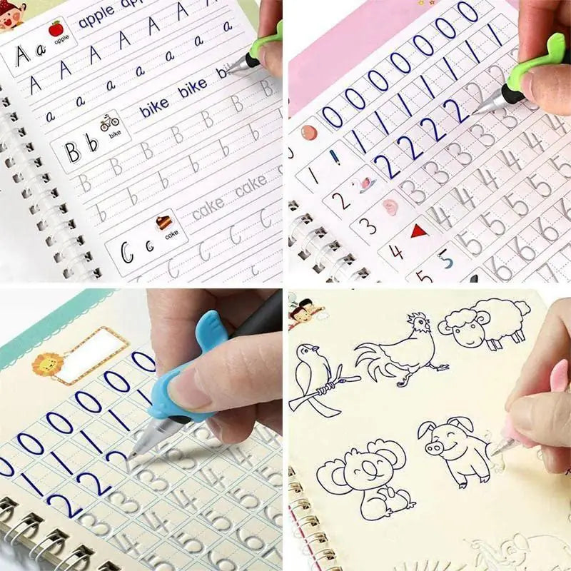 Sank Magic Practice Copybook 4 for Kids - The Print Handwiriting Workbook-Reusable Writing Practice Book